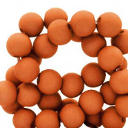 Acrylic beads 8mm round Matt Rusty orange